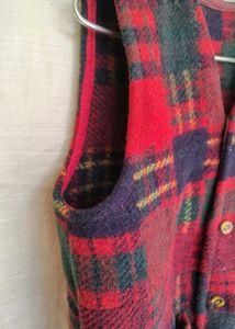 Vintage Plaid Wool Vest