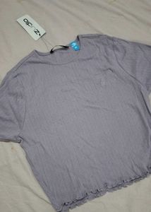 Lilac casual crop top
