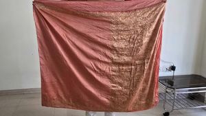 Elegant Peach Silk Saree with Gold Border