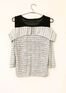 Cold Shoulder Striped Top