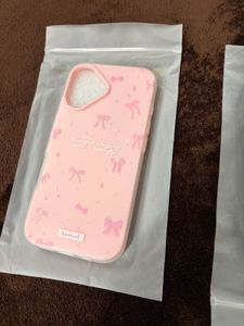 Cute Pink Bow Phone Case & Blue MagSafe (2 item) C