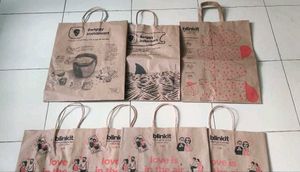 6 Assorted Paper Shopping Bags Grocery bag