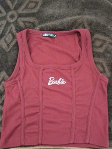Barbie burgundy crop top