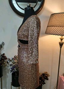 Sparkling Sequin Cutout Mini Dress