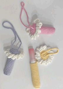 Crochet Flower Lip Balm Holder(1 piece)