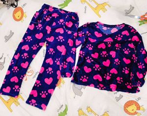 Cute Heart Print cozy Pajama Set