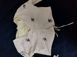 Chic Embroidered Ruched Crop Top
