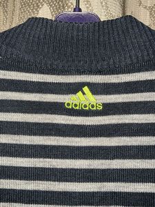 Adidas Striped Quarter Zip Sweater