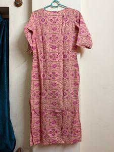 Pink Floral Print Kurta