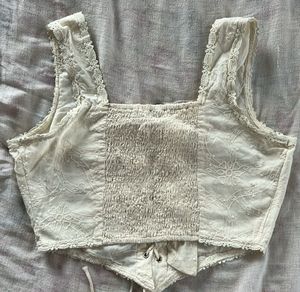 Lace-Up Corset Crop Top