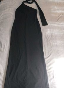 Elegant Black Halter Neck Maxi Dress