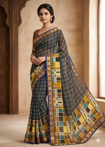 Stylish Geometrical Print Saree