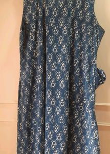 Indigo color Batik Print  A line kurti
