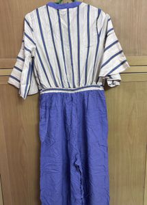 Striped Jumpsuit with Bell Sleeves