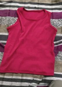 Pink Ribbed Tank Top