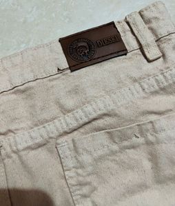 Women’s beige Cargo Jeans – High Waist