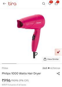 Compact Pink Hair Dryer