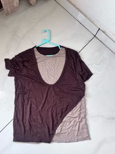 Layered Brown &amp; Beige Top