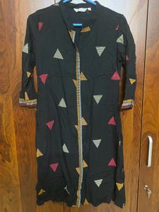 Black Printed Kurta - MAX