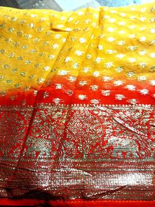 Red Yellow Saree blouse size 44 fix rate