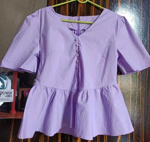 Cute Lavender Peplum Top