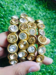 Embellished Gold Tone Bangles