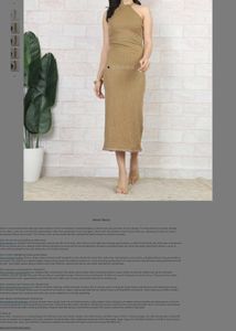 SHEIN Ribbed Bodycon Midi Dress | Tan Beige | Stre