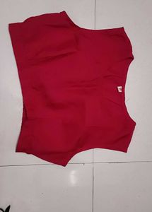 Elegant Red Sleeveless Blouse