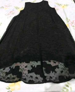 Elegant Black Lace high low dress
