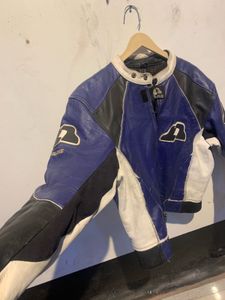 Blue Leather Racing Jacket