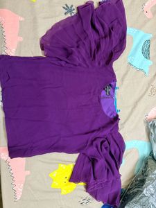 Elegant Purple Layered Sleeve Top