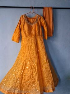 Yellow Anarkali Kurta Set