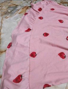 Cute Pink Strawberry Print Nightgown