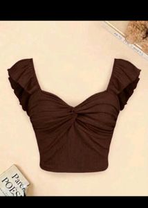 brown beutiful crop top