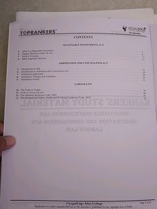 LLM Entrance Examination Study Material