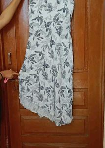 Chic Leaf Print Midi Dress