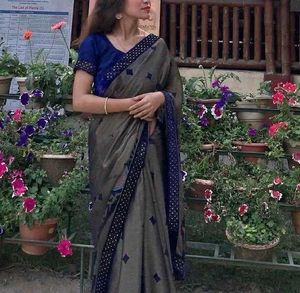 Elegant Grey Saree