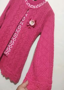 Rose Color Winter Sweater For Girl 8- 9 Year
