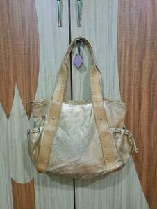 Gold Textured Tote Bag