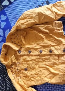 Beaded Yellow Denim Jacket