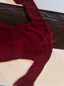 Elegant Maroon Georgette Gown