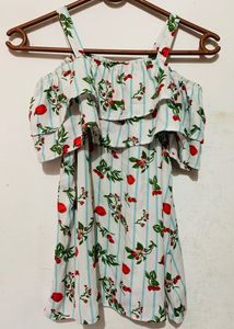 Cute Floral Off-Shoulder Top