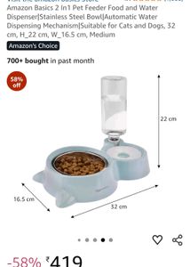 Amazon Basics 2 In 1 Pet Feeder