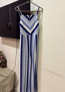 Blue Striped Jumpsuit