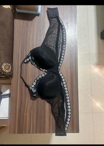 Lace Trim Halter Neck Bra- 40 B