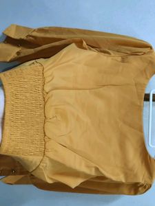Mustard Yellow Puff Sleeve Top