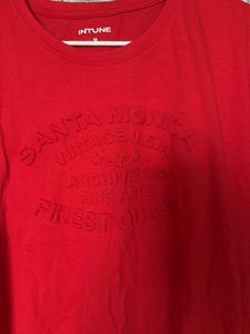 red casual top