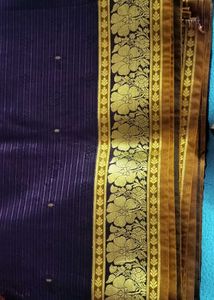 Elegant Silk Saree with Floral Border