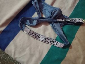 White Satin Thong with Rose Gold Accents