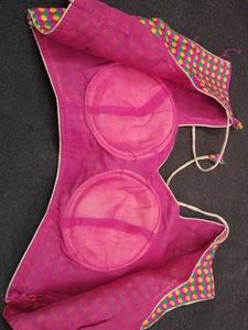 Multicolored Stitch Blouse With Pads